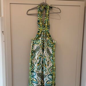 Farm Rio halter neck linen dress, maxi